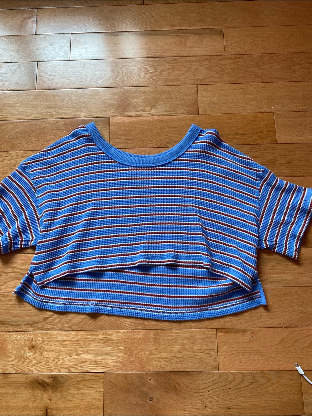 Offline by aerie waffle striped crop top